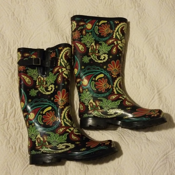 Nomad Women's Size 6 Kids size 4 Black Rain Boots - Picture 3 of 7